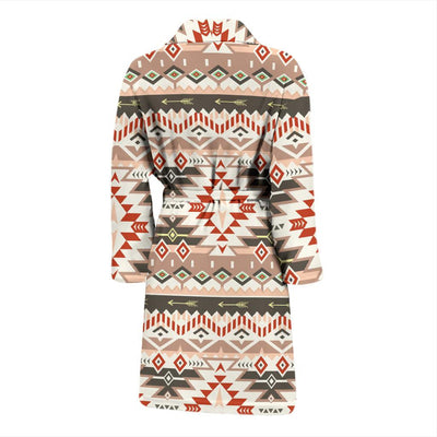 Aztec Pattern Print Design 05 Men Bathrobe-JORJUNE.COM