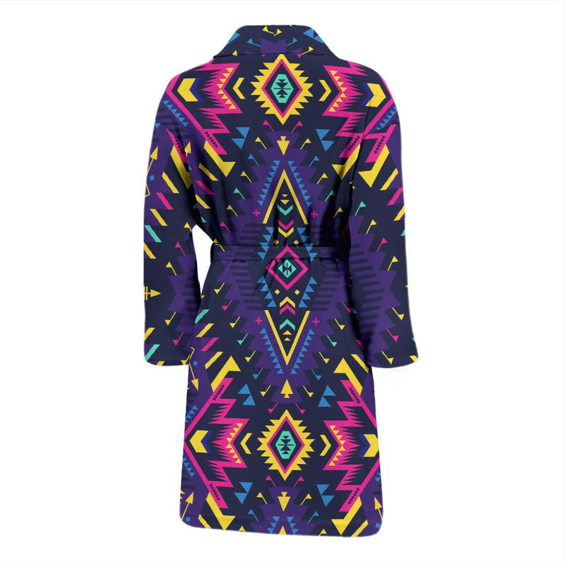 Aztec Pattern Print Design 07 Men Bathrobe-JORJUNE.COM