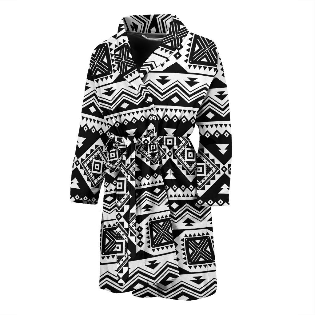 Aztec Pattern Print Design 08 Men Bathrobe-JORJUNE.COM