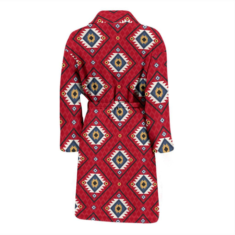 Aztec Pattern Print Design 10 Men Bathrobe-JORJUNE.COM