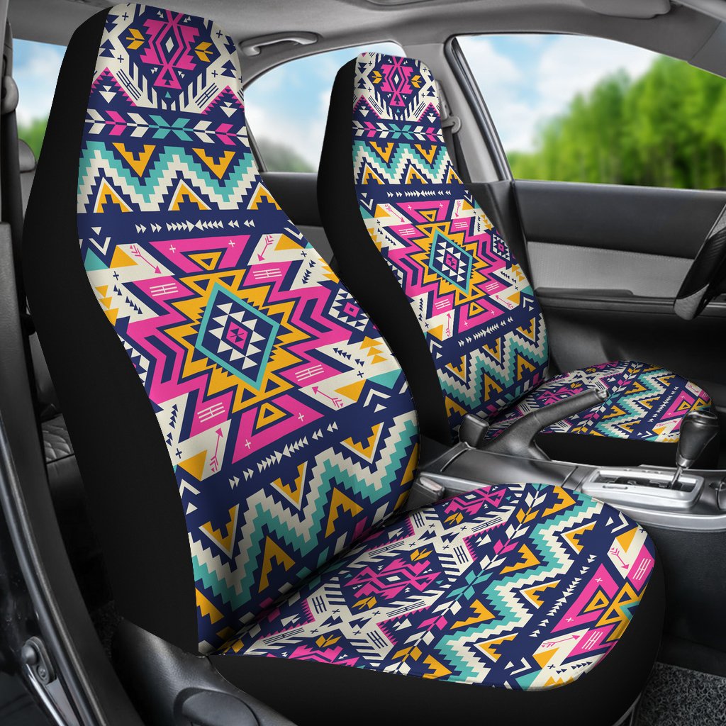 Aztec Pink Geometric Print Pattern Universal Fit Car Seat Covers