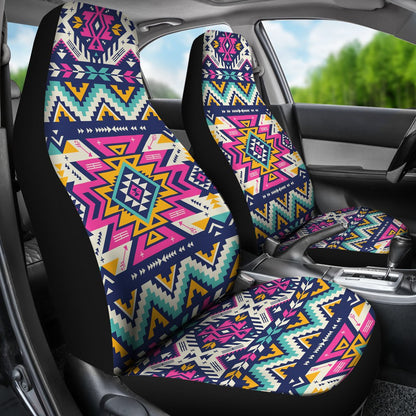 Aztec Pink Geometric Print Pattern Universal Fit Car Seat Covers
