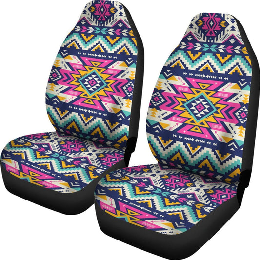 Aztec Pink Geometric Print Pattern Universal Fit Car Seat Covers