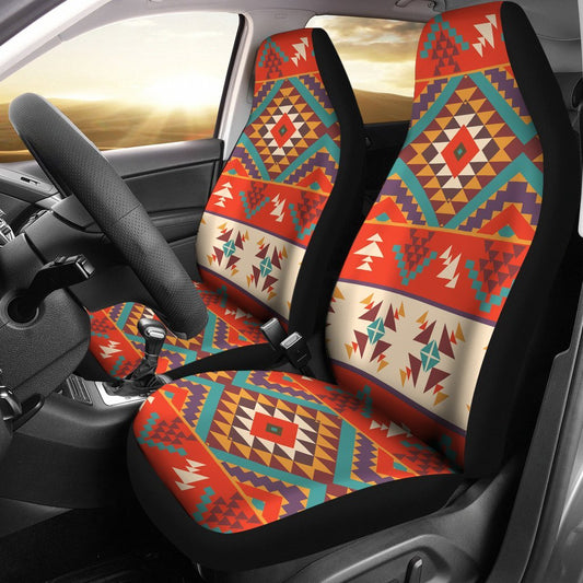 Aztec Red Print Pattern Universal Fit Car Seat Covers