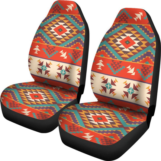 Aztec Red Print Pattern Universal Fit Car Seat Covers