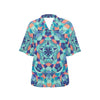 Kaleidoscope Pattern Print Design 03 Women's Hawaiian Shirt