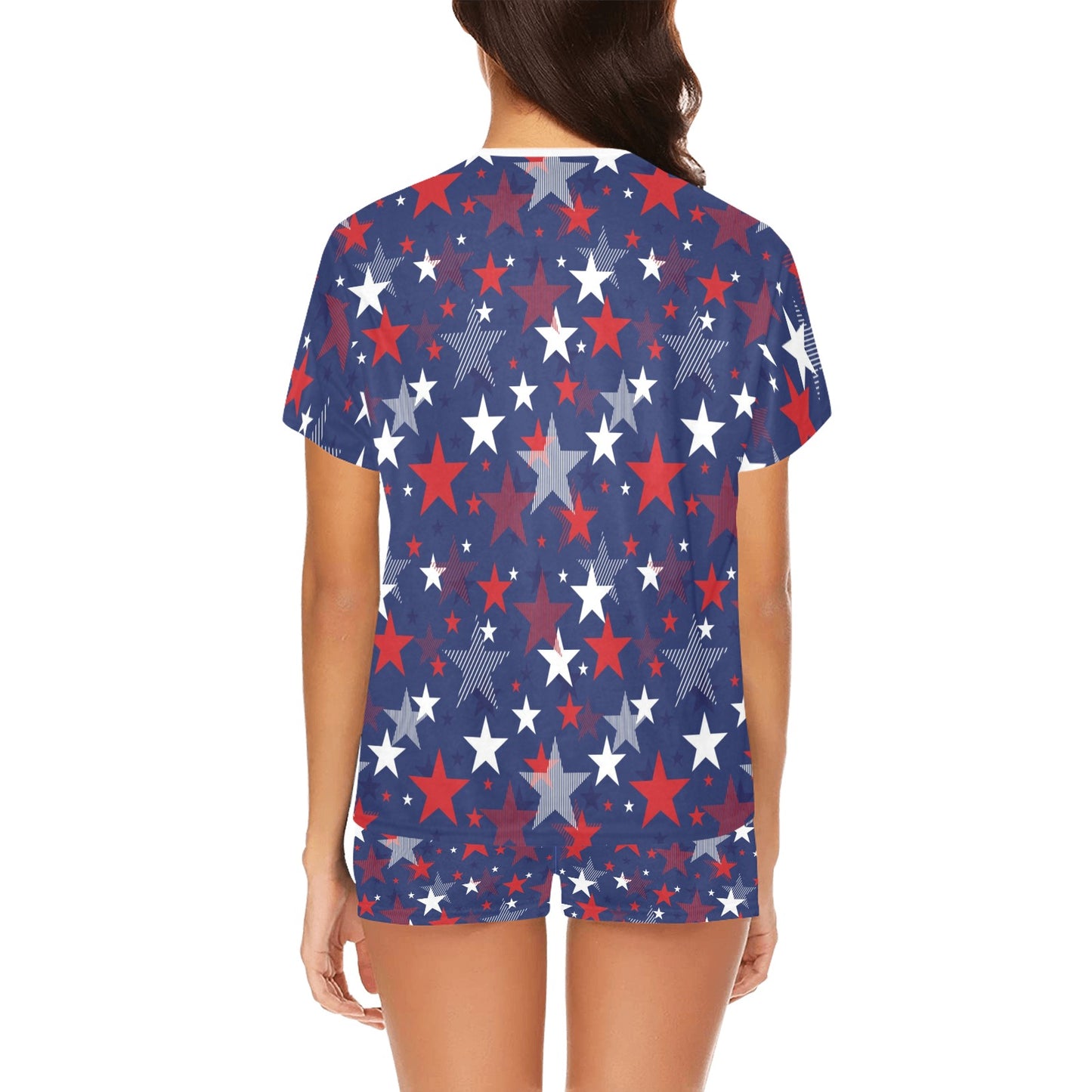 Star Print Design LKS304 Women's Short Pajama Set