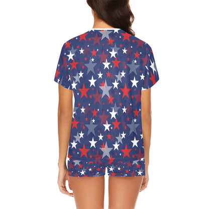 Star Print Design LKS304 Women's Short Pajama Set