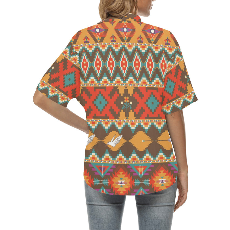 Native Pattern Print Design A01 Women's Hawaiian Shirt