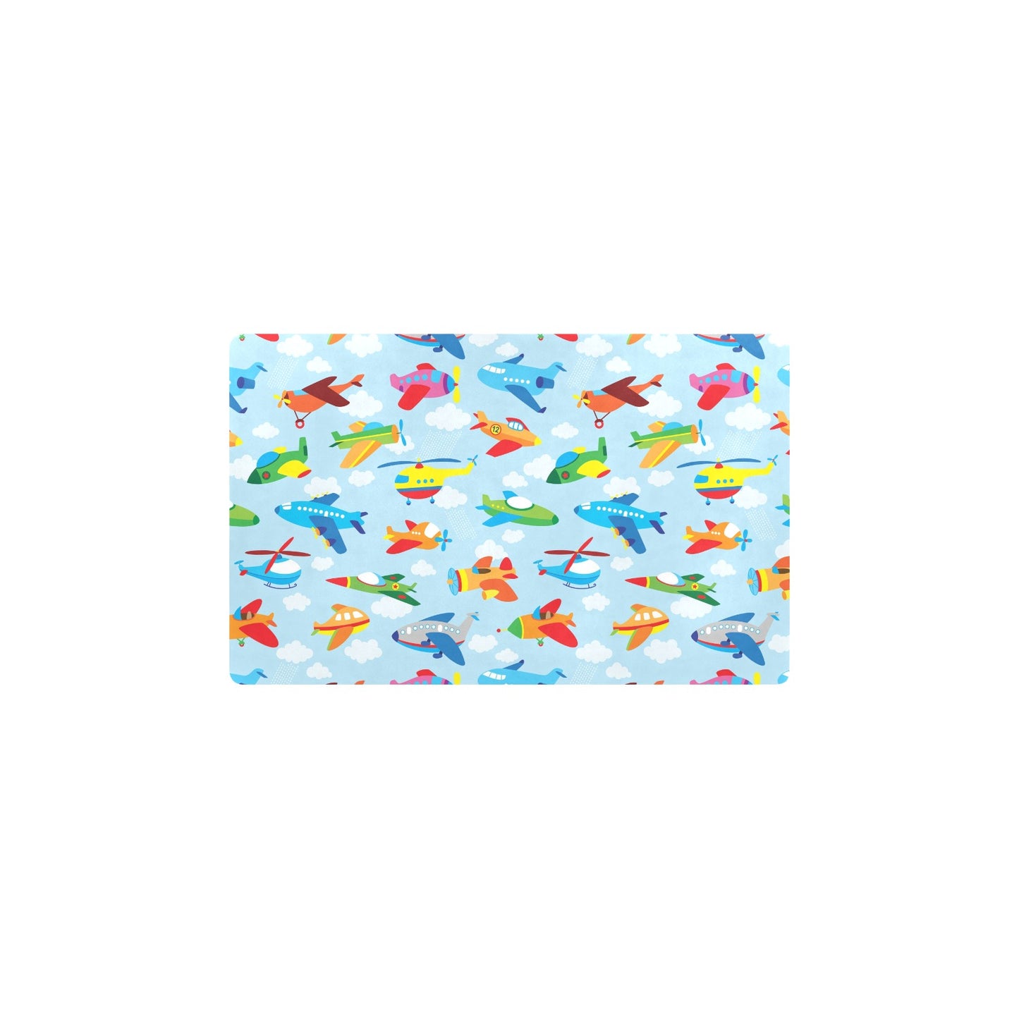 Airplane Colorful Pattern Print Design 01 Kitchen Mat