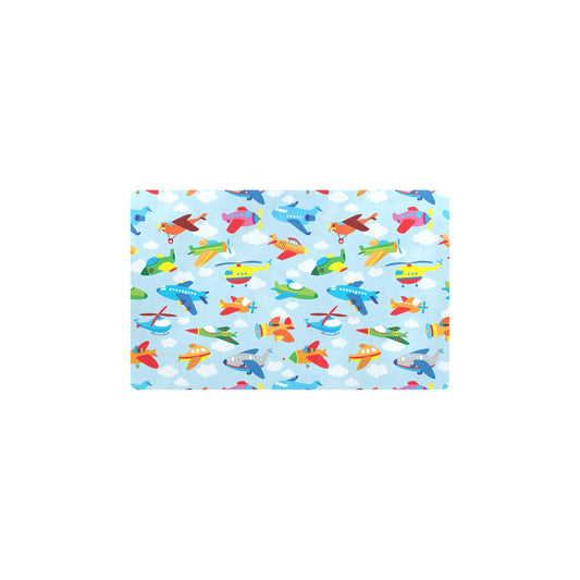 Airplane Colorful Pattern Print Design 01 Kitchen Mat