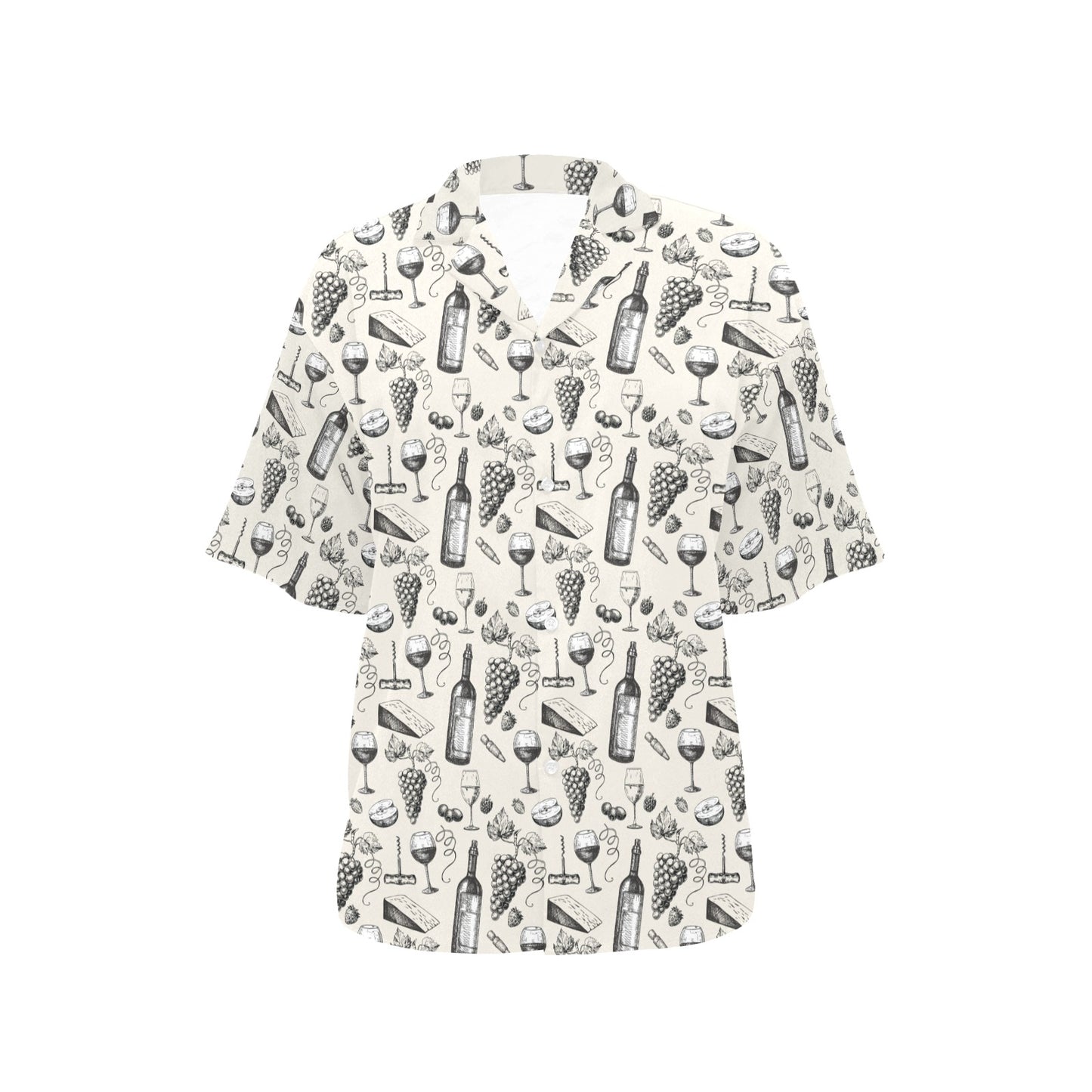 Wine Themed Print Design LKS306 Women's Hawaiian Shirt
