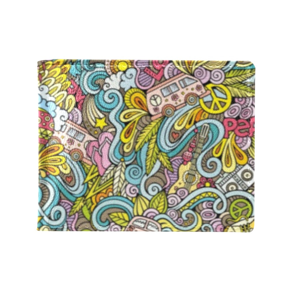 Hippie Print Design LKS301 Men's ID Card Wallet