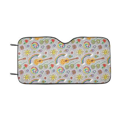 Hippie Print Design LKS306 Car front Windshield Sun Shade