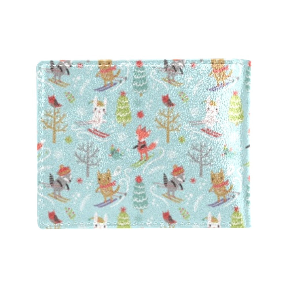 Ski Fox Cute Print Design LKS303 Men's ID Card Wallet
