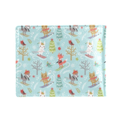 Ski Fox Cute Print Design LKS303 Men's ID Card Wallet