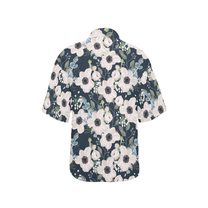Anemone Pattern Print Design AM02 Women's Hawaiian Shirt