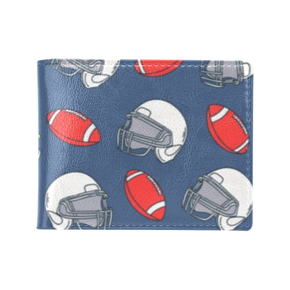 American Football Helmet Design Pattern Men's ID Card Wallet