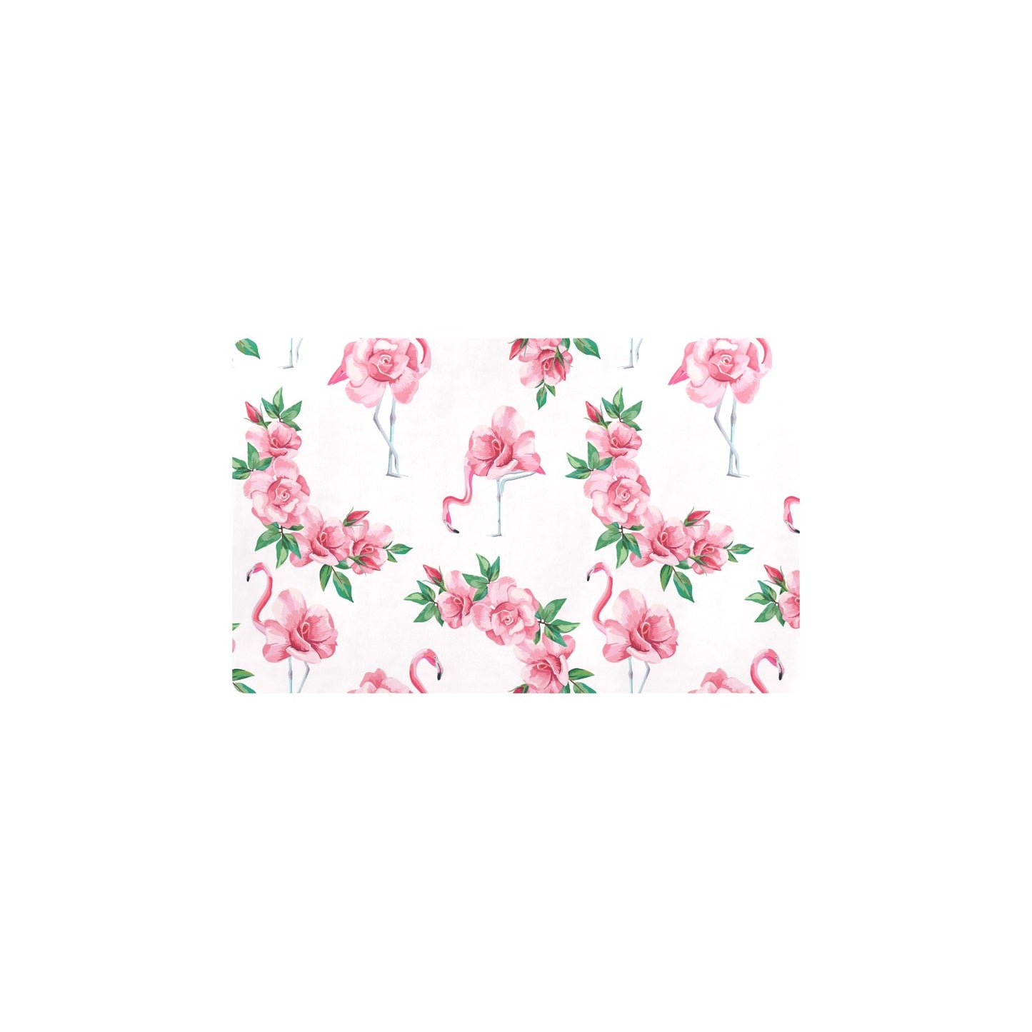 Flamingo Rose Pattern Kitchen Mat