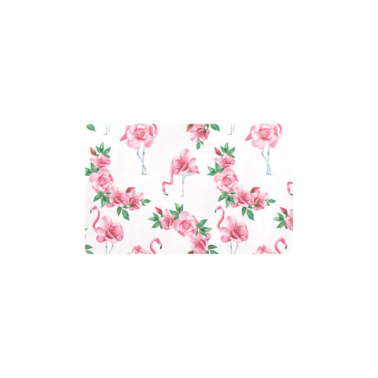 Flamingo Rose Pattern Kitchen Mat