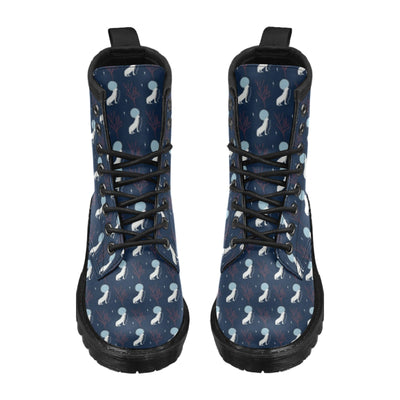 Wolf Moon Print Design LKS304 Women's Boots