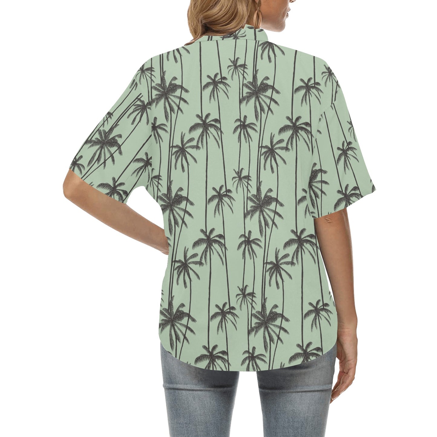 Palm Tree Pattern Print Design A04 Women's Hawaiian Shirt