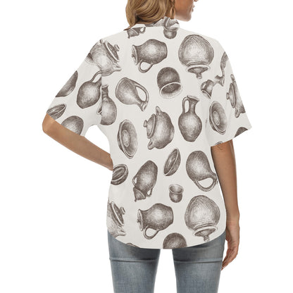 Pottery Pattern Print Design A01 Women's Hawaiian Shirt