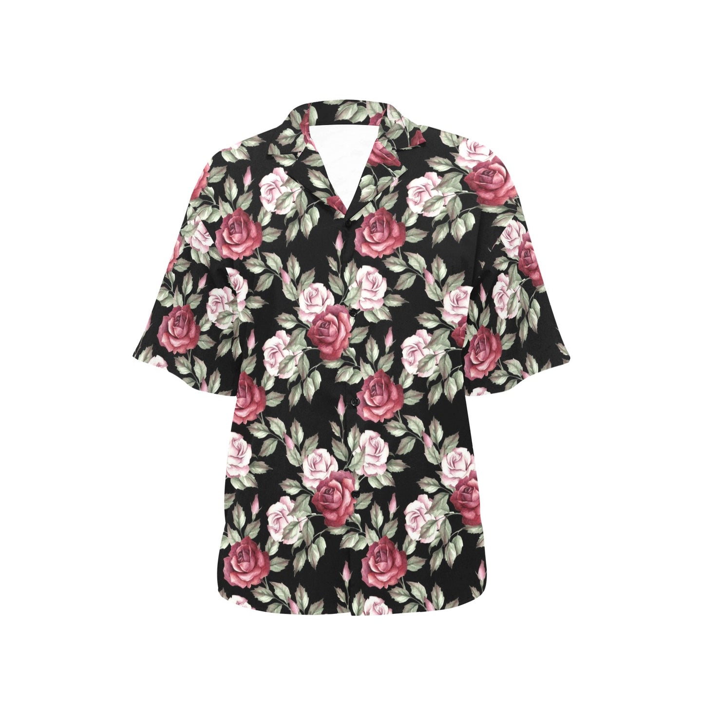 Rose Red Pink Pattern Print Design RO03 Women's Hawaiian Shirt