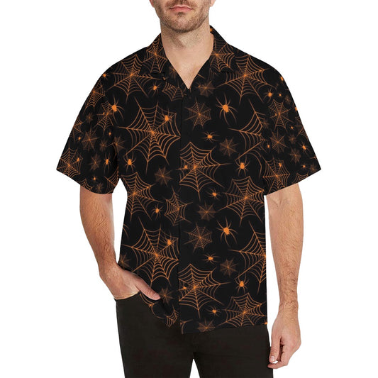 Spider Web Print Design LKS306 Men's Hawaiian Shirt
