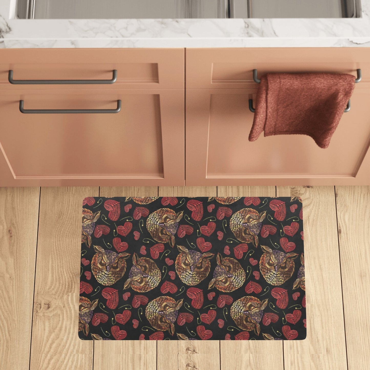 Owl Pattern Print Design A08 Kitchen Mat