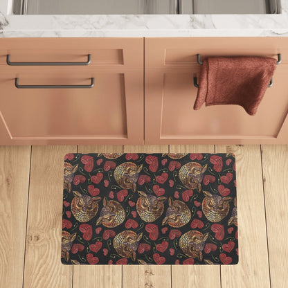 Owl Pattern Print Design A08 Kitchen Mat