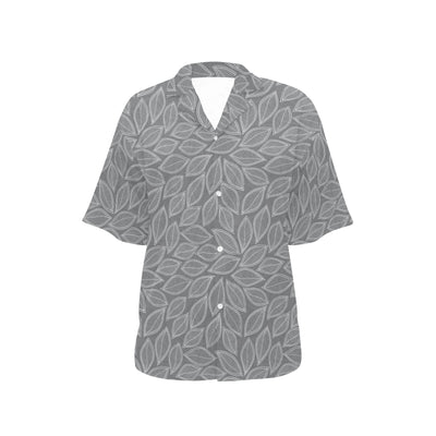 Elm Leave Grey Print Pattern Women's Hawaiian Shirt