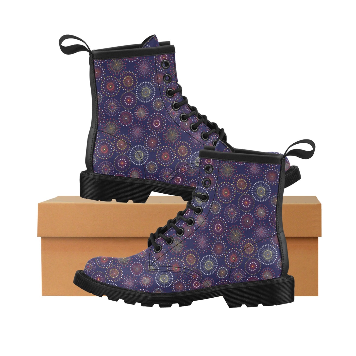 Firework Flower Style Print Design LKS302 Women's Boots