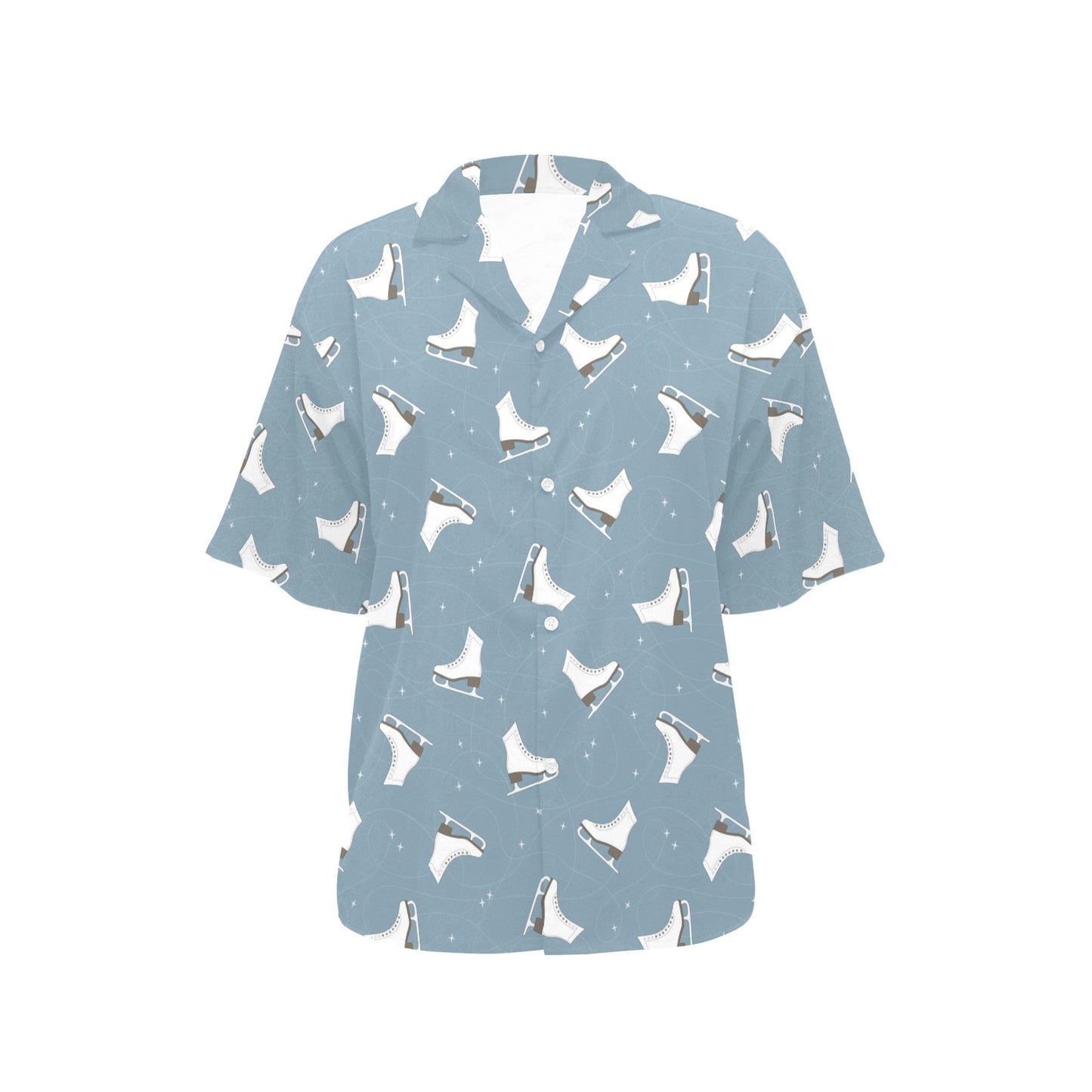 Ice Skate Pattern Print Design 02 Women's Hawaiian Shirt