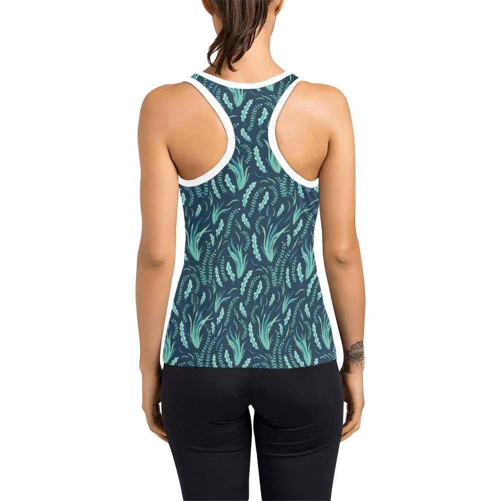 Seaweed Print Design LKS302 Women's Racerback Tank Top