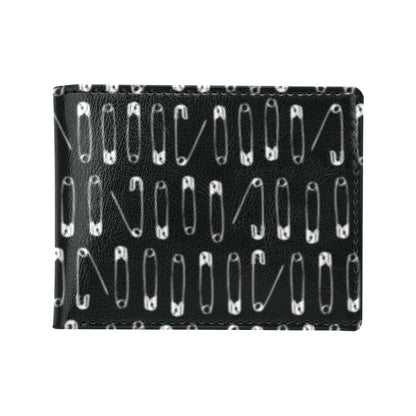 Safety Pin Print Design LKS302 Men's ID Card Wallet