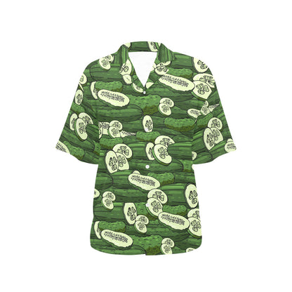 Cucumber Pattern Print Design CC01 Women's Hawaiian Shirt