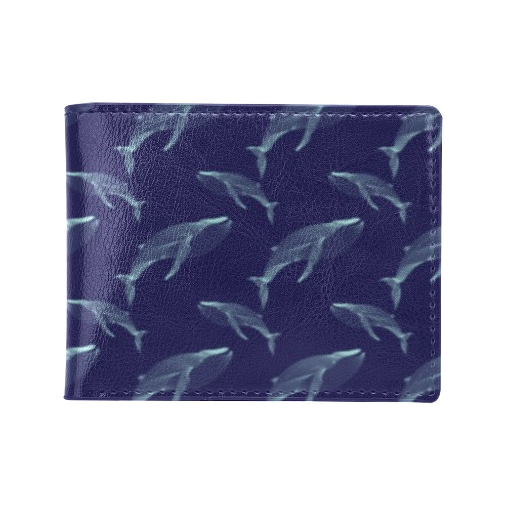 Blue Whale Print Design LKS402 Men's ID Card Wallet