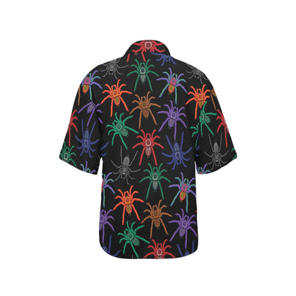 Tarantula Neon Color Pattern Print Design 03 Women's Hawaiian Shirt
