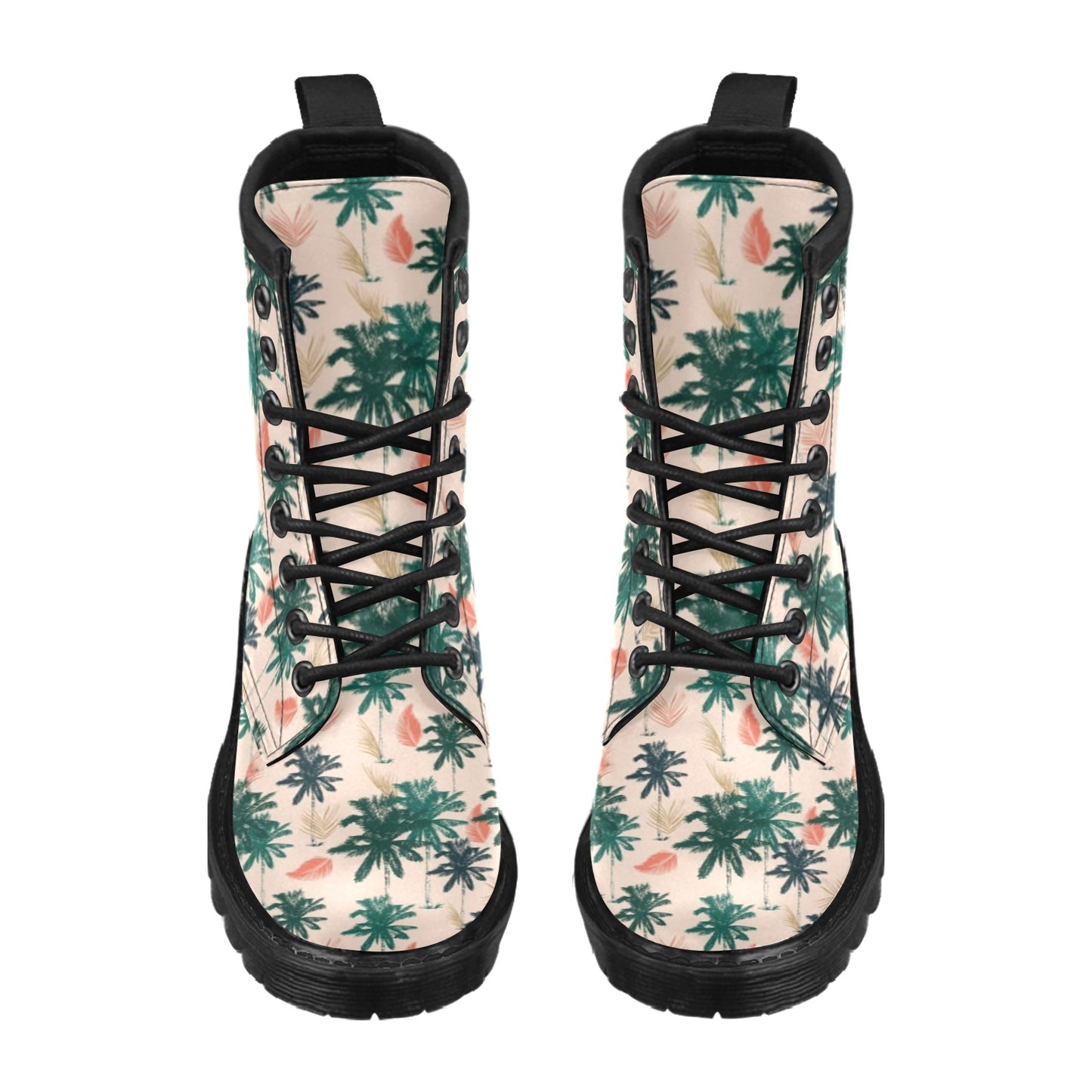 Palm Tree Pattern Print Design PT014 Women's Boots
