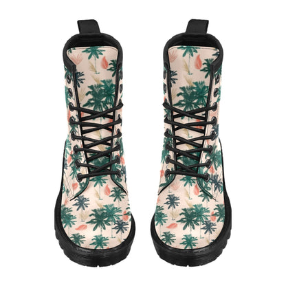 Palm Tree Pattern Print Design PT014 Women's Boots