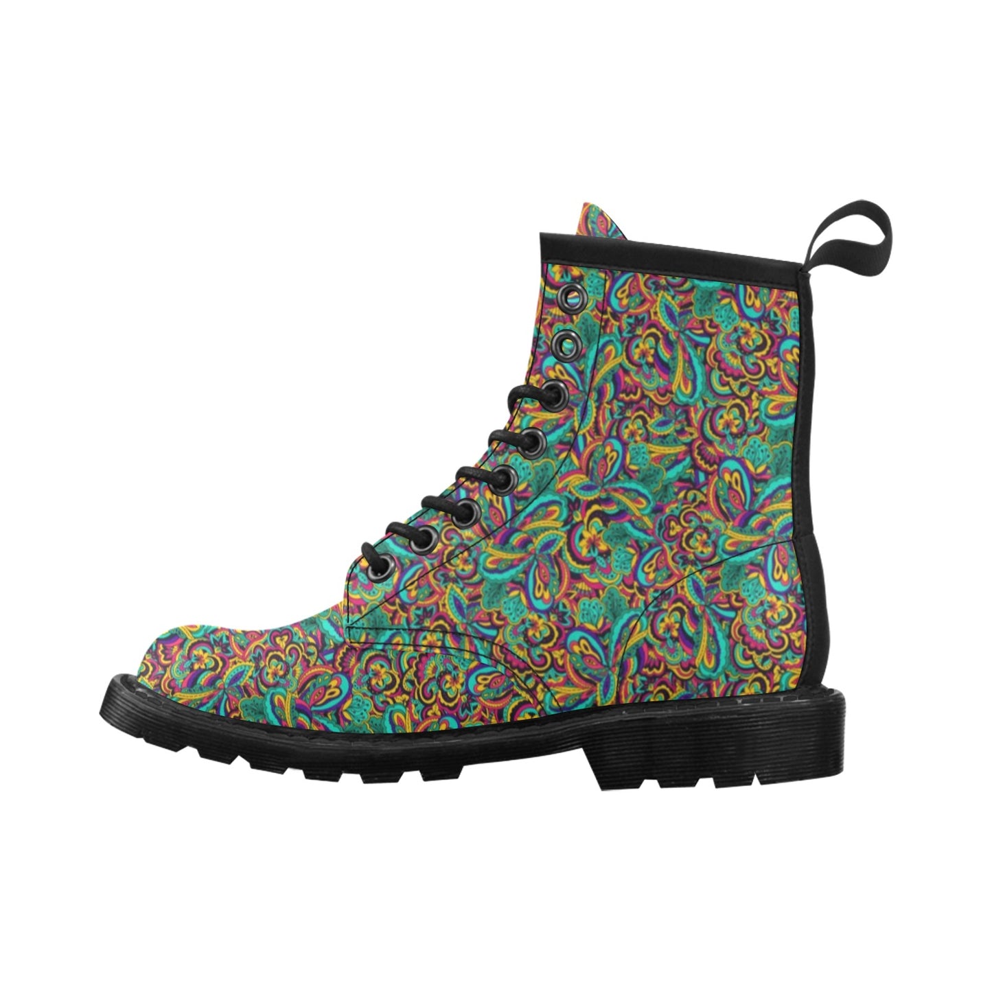 Psychedelic Trippy Floral Design Women's Boots
