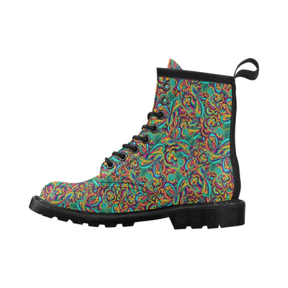 Psychedelic Trippy Floral Design Women's Boots