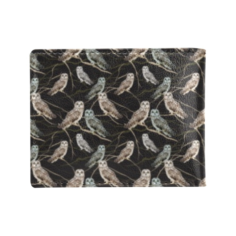 Owl Branch Themed Design Print Men's ID Card Wallet