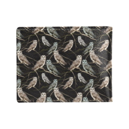 Owl Branch Themed Design Print Men's ID Card Wallet