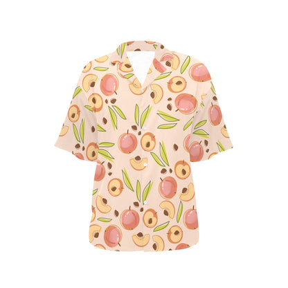 Peach Pattern Print Design A01 Women's Hawaiian Shirt