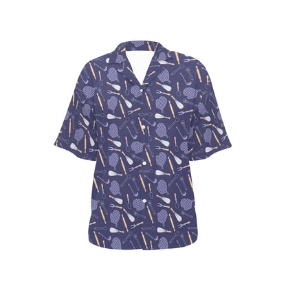 Cooking Kitchen Tools Pattern Print Design 04 Women's Hawaiian Shirt