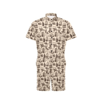 Camping Pattern Print Design 01 Men's Romper