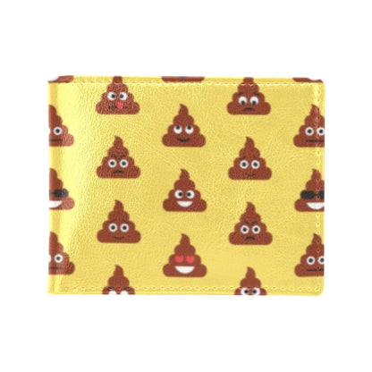 Emoji Poop Print Pattern Men's ID Card Wallet
