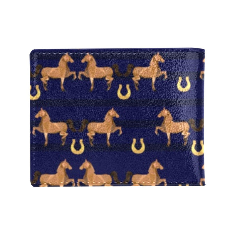 Horse Luxury Themed Pattern Print Men's ID Card Wallet